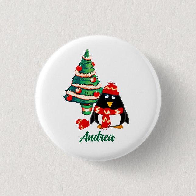 Söt lilla Penguin-julklapp - julklapp Knapp (Framsida)