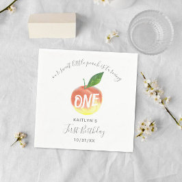 Söt lilla persiko 1st Birthday Pappersservett