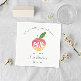 Söt lilla persiko 1st Birthday Pappersservett