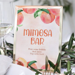 Söt lilla persiko-babyskylt Mimosa Pub Poster