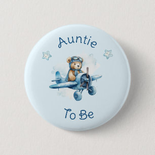 Söt lilla pojke på Way Baby Shower Knapp