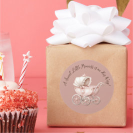 Söt lilla prinsessan Baby Shower Runt Klistermärke