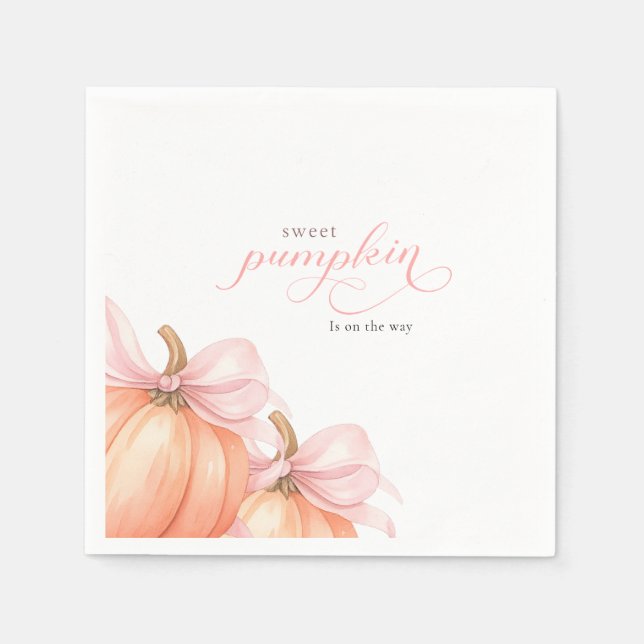 Söt lilla pumpdockans rosa är på väg pappersservett (Framsidan)