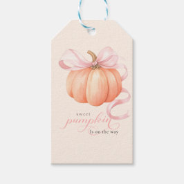 Söt lilla pumpdockans rosa är på väg presentetikett