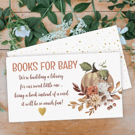 Söt lilla Pumpkin Baby Shower Bok-begäran Tilläggskort