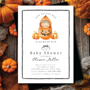 Söt lilla Pumpkin Baby Shower-inbjudan Inbjudningar