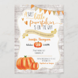 Söt lilla Pumpkin Baby Shower-inbjudan Inbjudningar