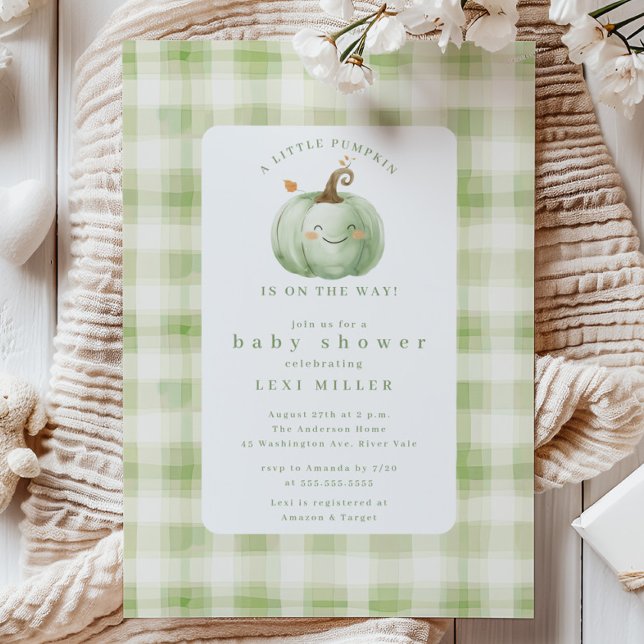 Söt lilla Pumpkin Baby Shower Inbjudningar (Skapare uppladdad)