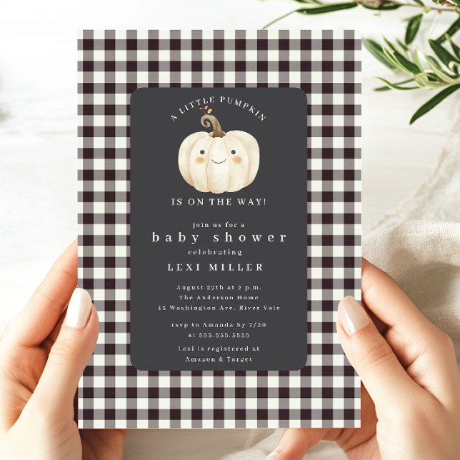 Söt lilla Pumpkin Baby Shower Inbjudningar (Skapare uppladdad)
