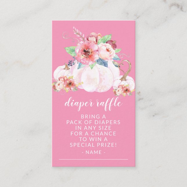 Söt lilla Pumpkin Baby Shower Raffle Tilläggskort (Framsida)