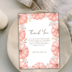 Söt lilla Pumpkin Blommigt Baby Shower Tack Kort