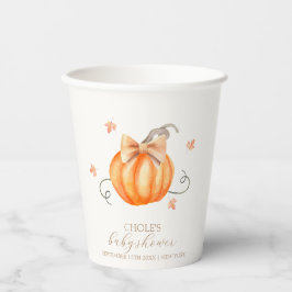 Söt lilla Pumpkin Bow Fall Baby Shower