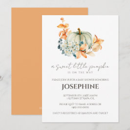 Söt lilla Pumpkin Fall Baby Shower-inbjudan Inbjudningar