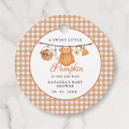 Söt lilla Pumpkin Fall babydusch Gåvor Etiketter