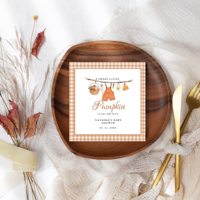 Söt lilla Pumpkin Fall babydusch Pappersservett (Skapare uppladdad)