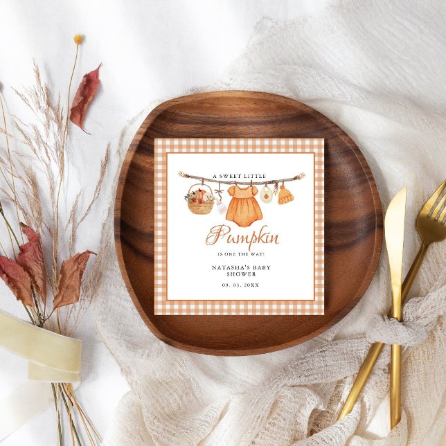 Söt lilla Pumpkin Fall babydusch Pappersservett (Skapare uppladdad)