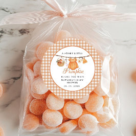 Söt lilla Pumpkin Fall babydusch Runt Klistermärke
