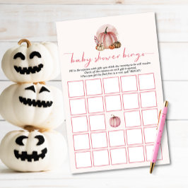 Söt lilla Pumpkin Girl Baby Shower Bingo Game