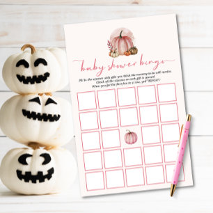 Söt lilla Pumpkin Girl Baby Shower Bingo Game