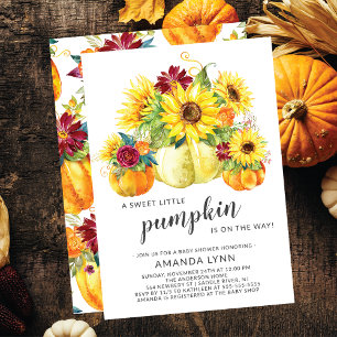 Söt lilla Pumpkin Neutralt Baby Shower Inbjudningar