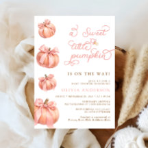 Söt lilla Pumpkin Rosa Bow Girl Baby Shower