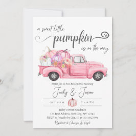 Söt lilla Pumpkin Rosa Girl Baby Shower Inbjudningar