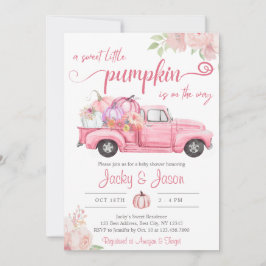 Söt lilla Pumpkin Rosa Girl Baby Shower Inbjudningar