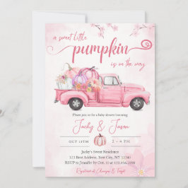 Söt lilla Pumpkin Rosa Girl Baby Shower Inbjudningar