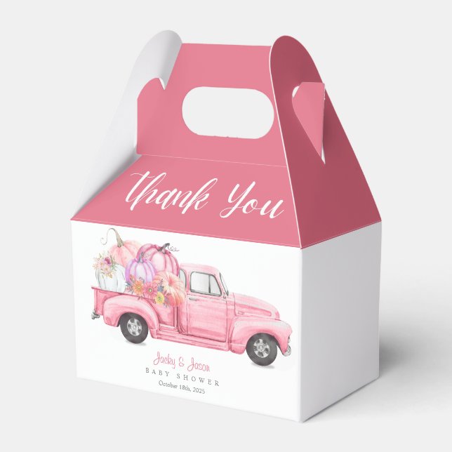 Söt lilla Pumpkin Rosa Girl Baby Shower Presentaskar (Framsidan Sidan)