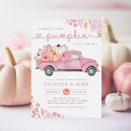Söt lilla Pumpkin Rosa Höstbabyskor Inbjudningar