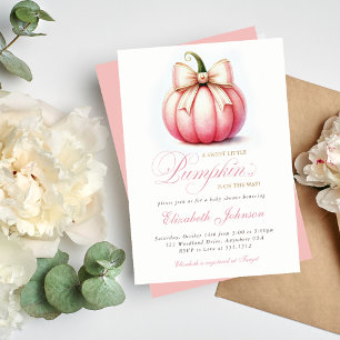 Söt lilla Rosa Pumpkin Baby Shower-inbjudan Inbjudningar