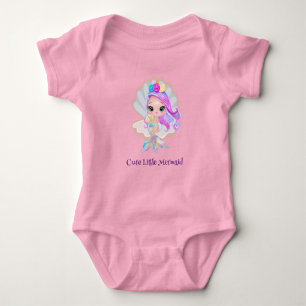 Söt lilla sjöjungfru regnbåge färgglad födelsedag  t shirt