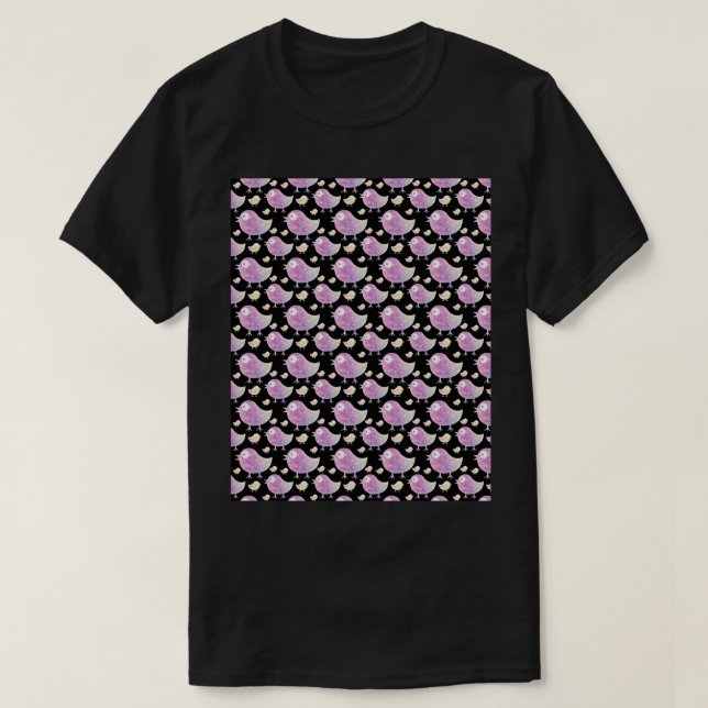 Söt lilla söta hjärtvalentinfåglar Grafik T Shirt (Design framsida)