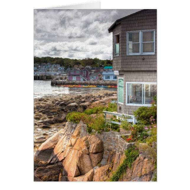 Söt lilla strandhus hälsningskort (Framsidan)