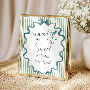 Söt lilla Tini One efterrätstavla Baby Shower Poster