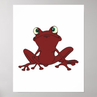 Söt lilla träd groda poster