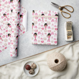 Söt lilla Valentines day Wrapping Papper Presentpapper