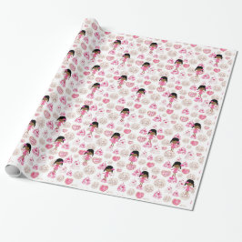 Söt lilla Valentines day Wrapping Papper Presentpapper