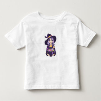Söt lilla Witch med Magic Candy Bowl T Shirt