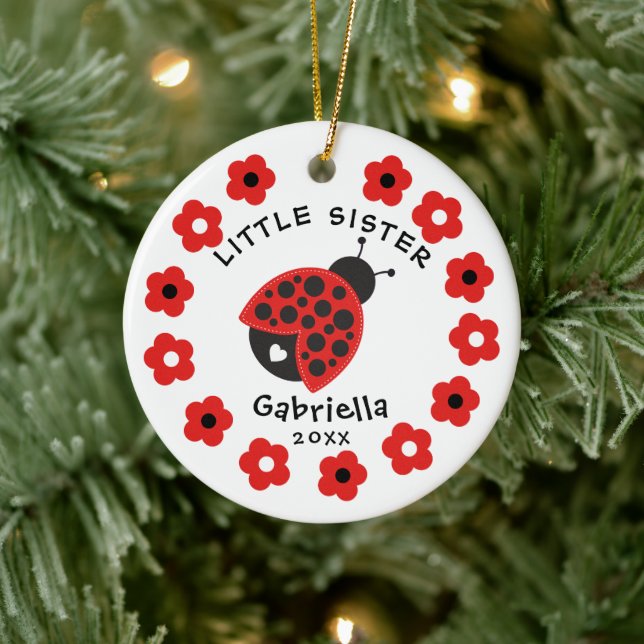 Söt lillasyster Nyckelpiga Ornament (Träd)