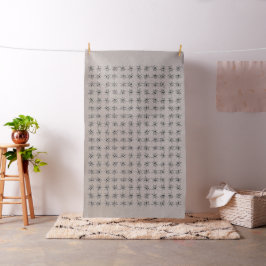 Söt Lily Bläck Art Mönster Linen Tyg