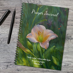 Söt Lily Flower Art Prayer Journal Anteckningsbok