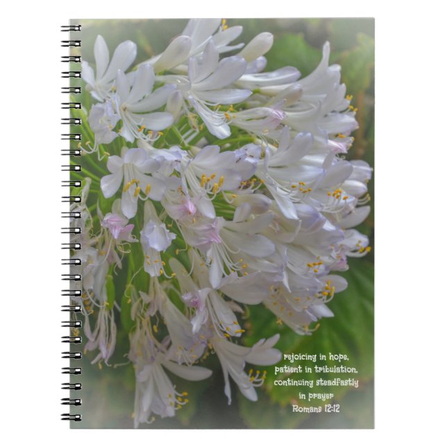 Söt Lily Flowers Prayer Journal Bible Verse Anteckningsbok (Framsidan)