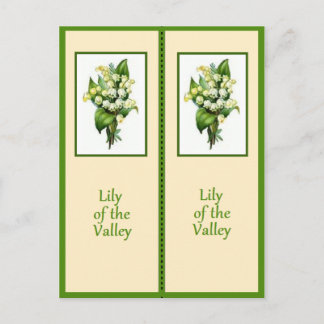 Söt Lily of the Valley Bookmark Vykort
