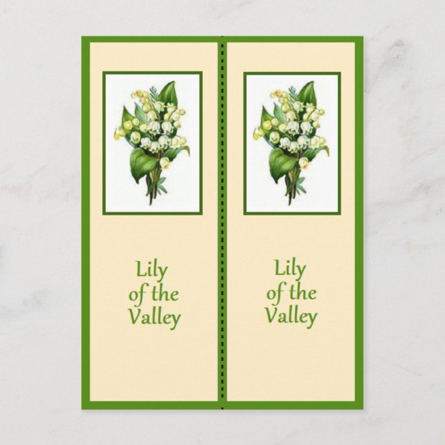 Söt Lily of the Valley Bookmark Vykort (Framsida)