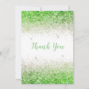 Söt Lime Glitter - enkelt Modern tackkort Tack Kort