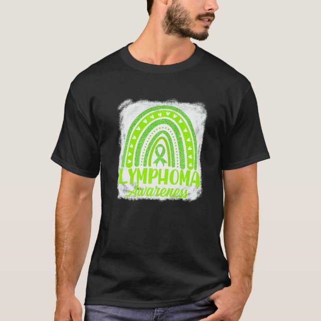 Söt Limegrön Band Rosett Boho Regnbåge Lymfom Medv T Shirt (Framsida)