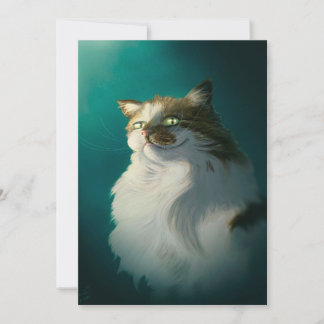 Söt listig kattpresent| Rolig katt till fadersdag Julkort