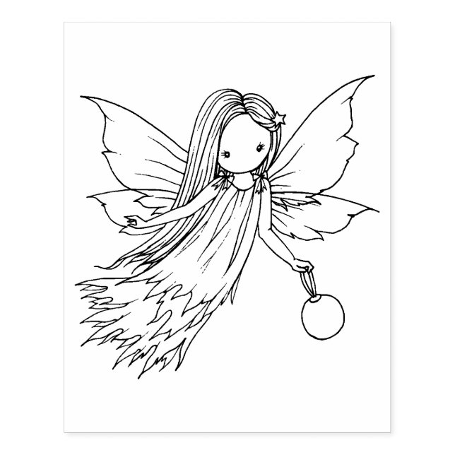 Söt liten änglaillustration av Molly Harrison Stämpel (Tryck)