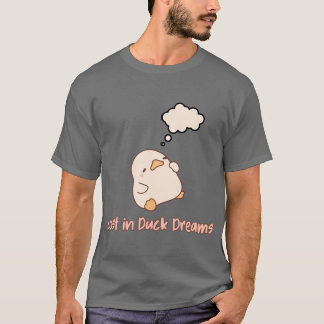 Söt liten anka sover sött förlorad i ankdröm t shirt (Framsida)